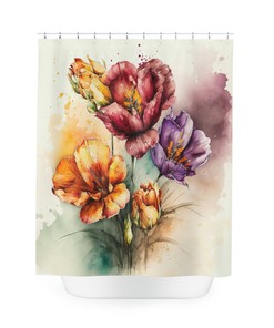 Blooming Flowers Garden Flowers Shower Curtain for a Colorful and Vibrant Bathroom Decor