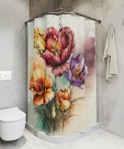 Blooming Flowers Garden Flowers Shower Curtain for a Colorful and Vibrant Bathroom Decor