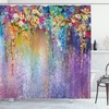 Blooming Flowers Print Fabric Shower Curtain For A Fresh Bathroom 