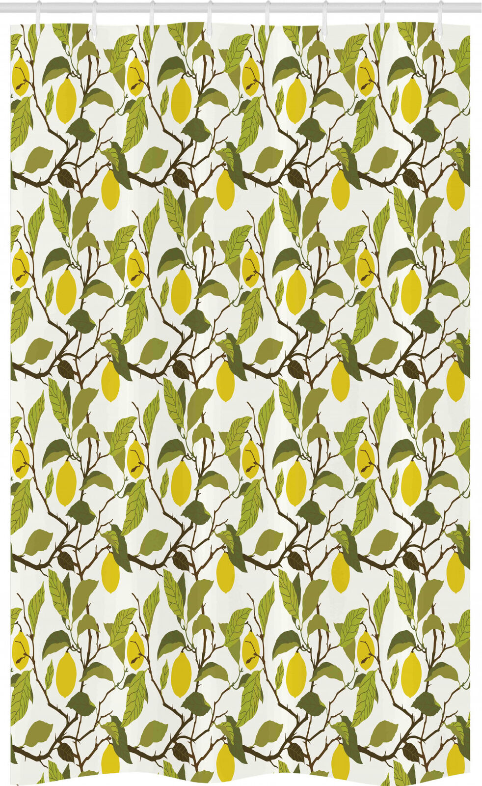 Blooming Lemon Tree Shower Curtain, Rustic Floral Bathroom Decor