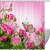 Blooming Roses with Butterflies Best Shower Curtain for Bathroom