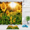 Blooming Sunflowers Field Shower Curtain - Durable, Waterproof Fabric with Sunshine and Floral Print