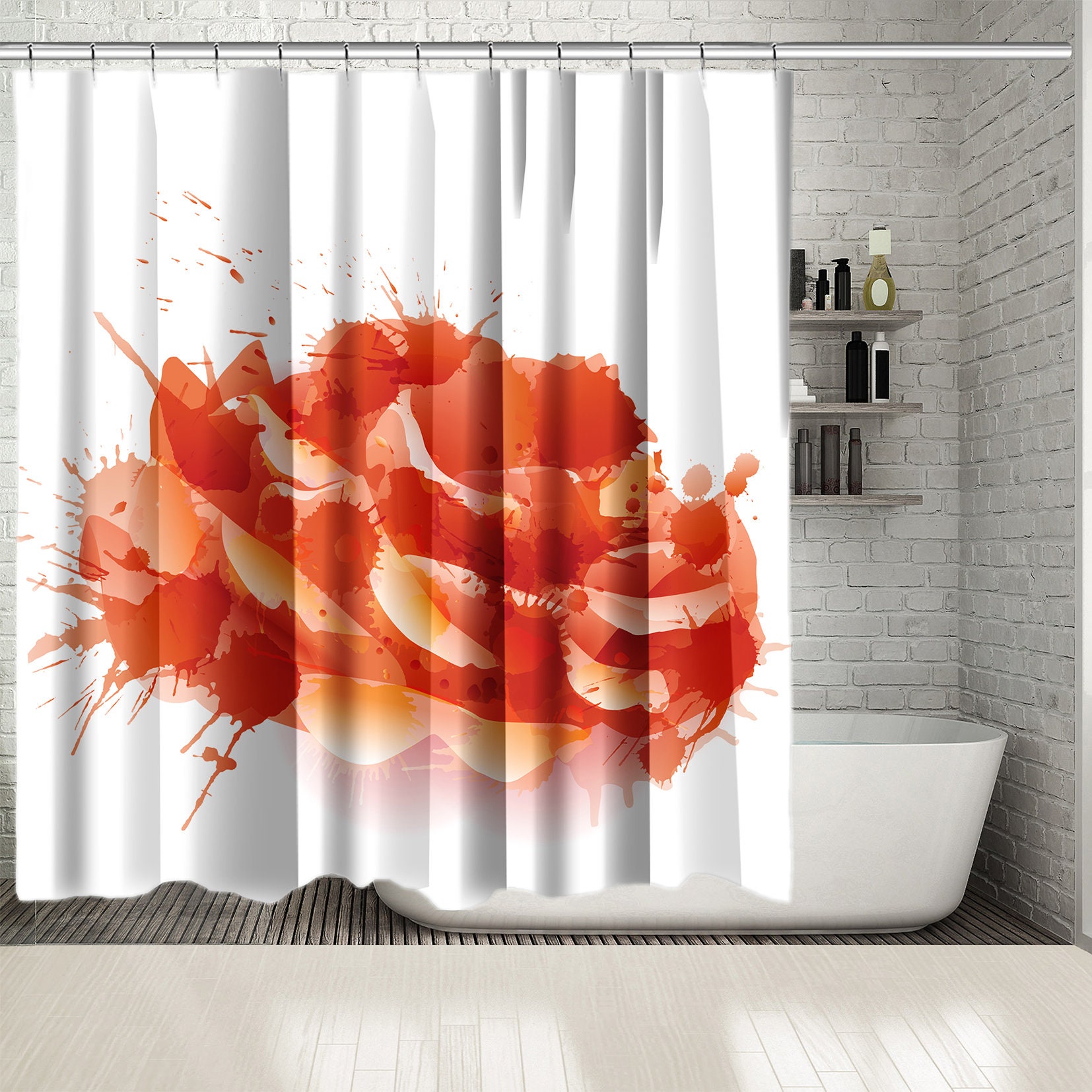 Blossom Romantic Summer Garden Roses Flowers Shower Curtain For Bathroom