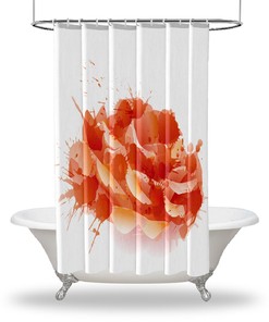 Blossom Romantic Summer Garden Roses Flowers Shower Curtain For Bathroom