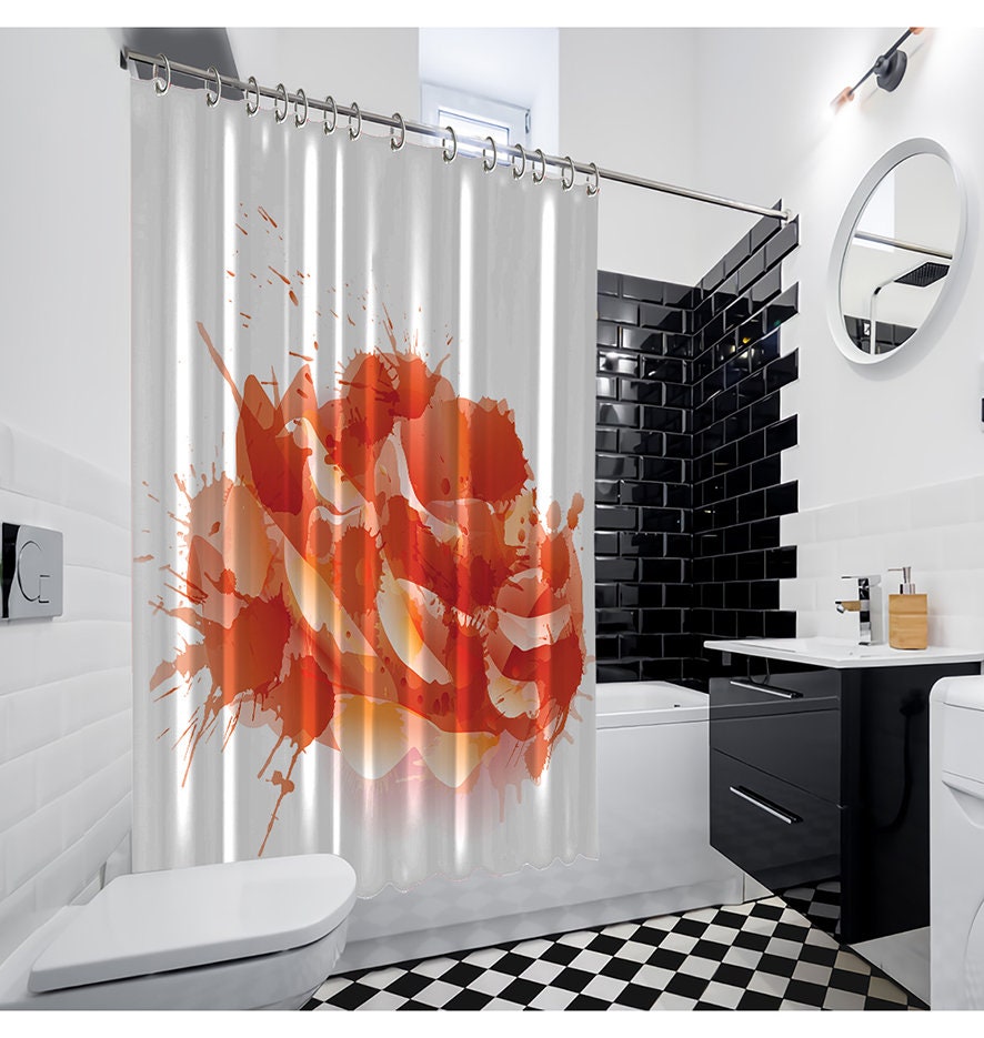 Blossom Romantic Summer Garden Roses Flowers Shower Curtain For Bathroom