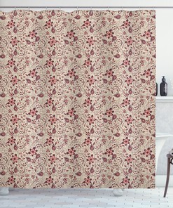 Blossoming Spring Retro Floral Shower Curtain, Create A Retro Bathroom Atmosphere 