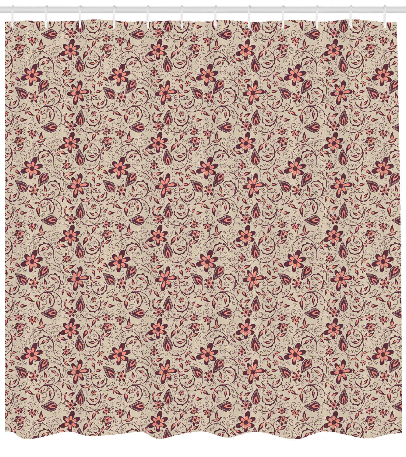 Blossoming Spring Retro Floral Shower Curtain, Create A Retro Bathroom Atmosphere