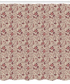 Blossoming Spring Retro Floral Shower Curtain, Create A Retro Bathroom Atmosphere