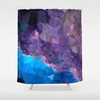 Blue Abstract Galaxy Pattern Polygon Purple Shower Curtain Art for Modern Bathroom Decor
