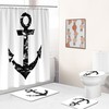 Blue Anchor Design Fabric Shower Curtain For Bathroom