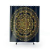 Blue And Gold Bohemian Shower Curtain For Modern Bathroom Decor