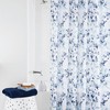 Blue And White Botanical Watercolor Print Flower Shower Curtain For A Soft And Elegant Look