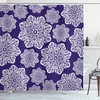 Blue And White Lace Snowflake Print Shower Curtain For A Delicate Look