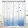 Blue And White Shower Curtain With Watercolor Stars Ombre Minimalist Sparsed Dreamy Gradient Painting Design