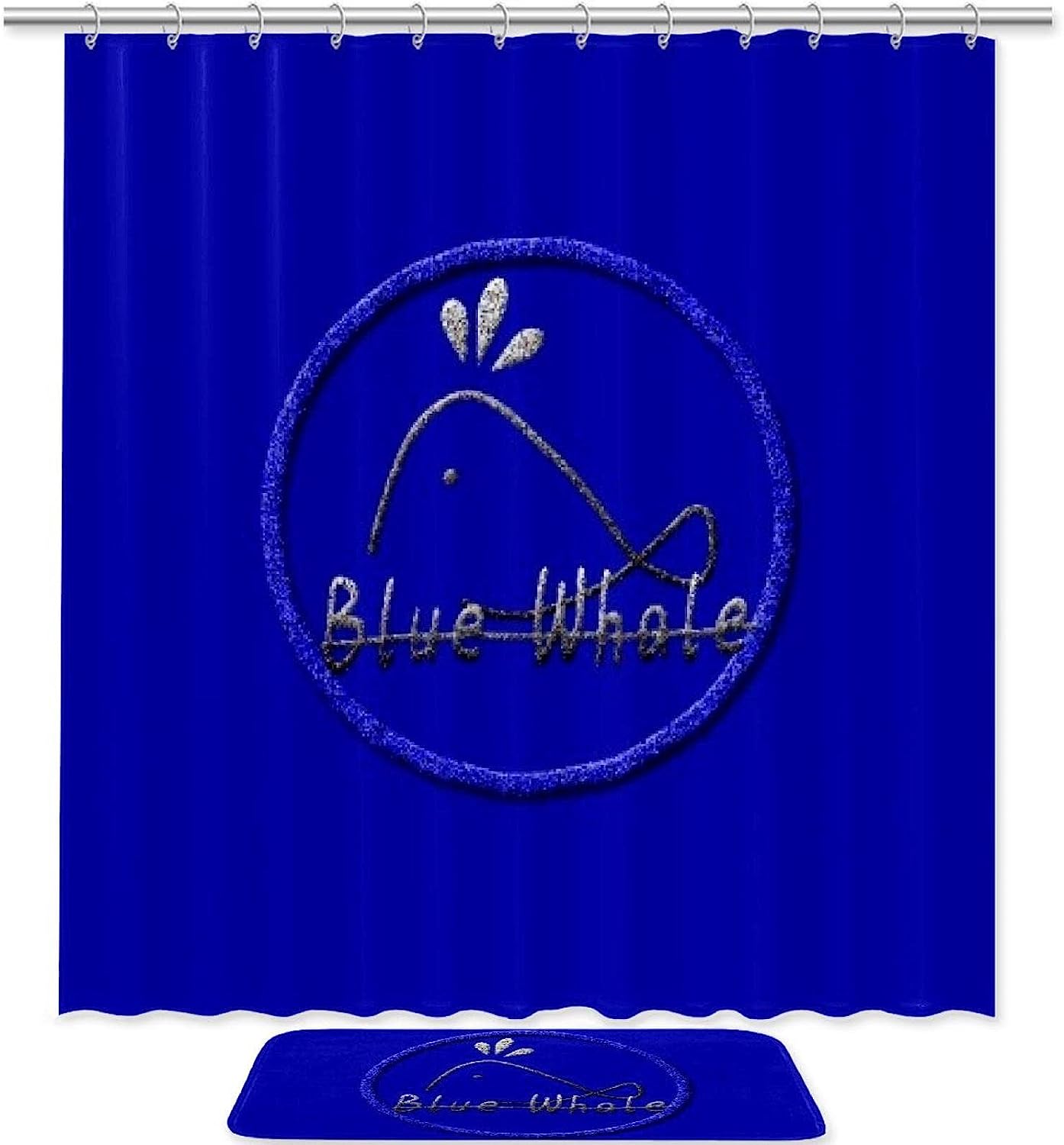 Blue And Yellow Mushroom Bathroom Set With Waterproof Fabric Shower Curtain