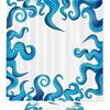 Blue Antennae Octopus Whale Ocean Print Waterproof Shower Curtain for Bathroom
