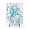 Blue Aqua Octopus Shower Curtain for Refreshing Your Bathroom.