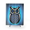 Blue Aquatic Decor Owl Shower Curtain for Bathroom Decor