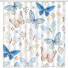 Blue Beige Butterfly Shower Curtain For Whimsical Bathroom Decor