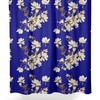 Blue Bird & Magnolia Floral Printed Waterproof Fabric Bathroom Curtain Shower Drapes