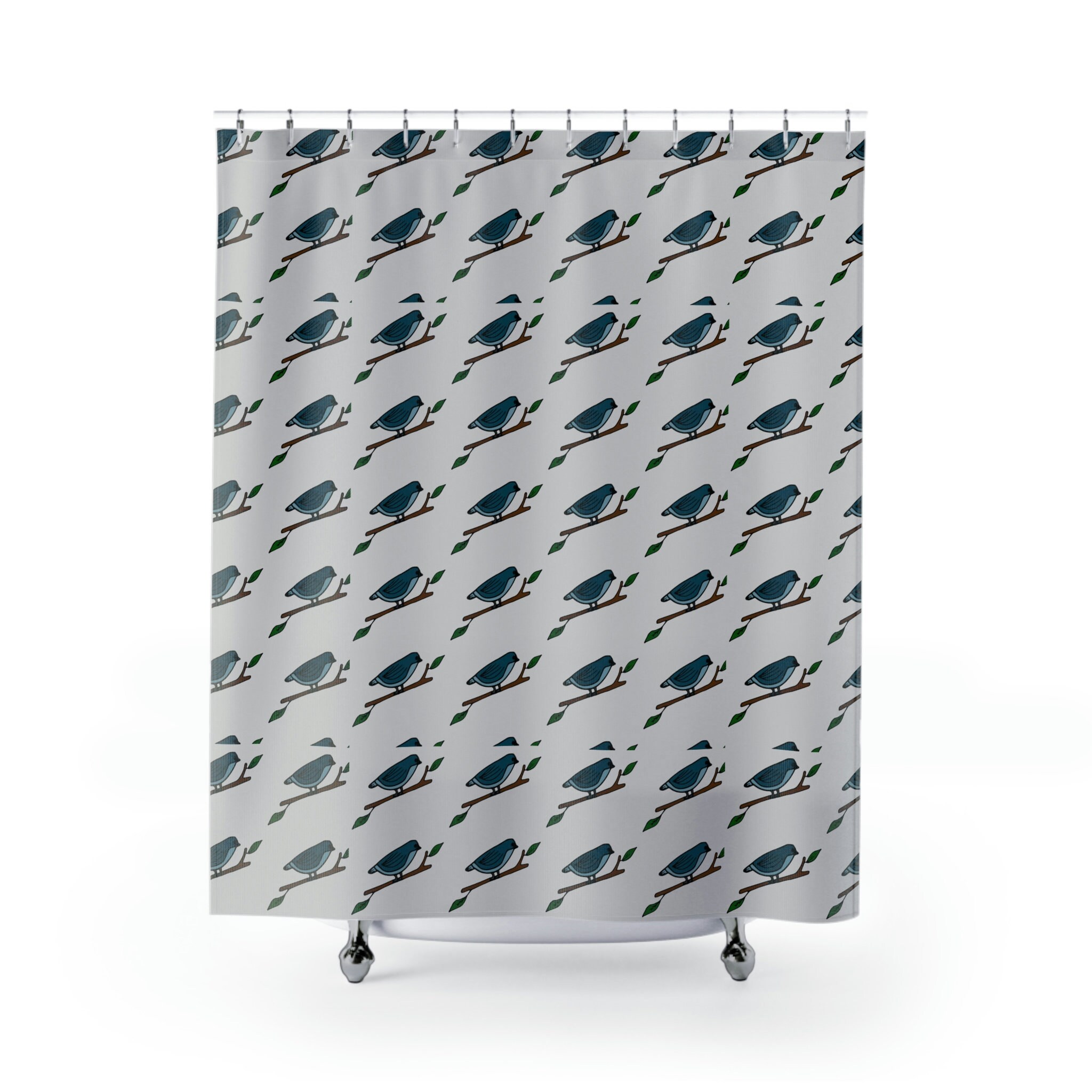 Blue Bird Shower Curtain For Bathroom Decor With Bird Lover Gift Idea
