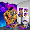 Blue Black Girl Bathroom Decor Shower Curtain Set