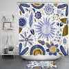Blue Botanical Abstract Shower Curtain - Artistic Bathroom Accessory