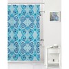 Blue Butterfly Fabric Shower Curtain For Kids Bathroom