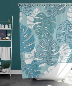 Blue Car Shower Curtain, Nostalgic Look Car Bathing Room Decoration, Vintage Cars.