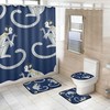 Blue Chinoiserie Style Monkey Shower Curtain for Colorful and Waterproof Bathroom Decor