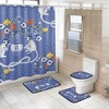 Blue Chinoiserie Style Vintage Monkeys Print Shower Curtain, Add a Touch of Elegance to Your Bathroom