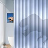 Blue Dinosaur Print Shower Curtain for Kids Bathroom Decor