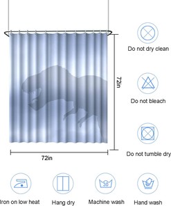 Blue Dinosaur Print Shower Curtain for Kids Bathroom Decor