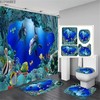 Blue Dolphin Shower Curtain for Undersea World Themed Bathroom 