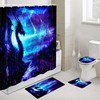 Blue Dragon And Shooting Star Shower Curtain With Fantasy Pattern For Bathroom Decor
