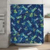 Blue Dragonfly Print Shower Curtain for Nature-Inspired Farmhouse Bathroom Decor