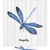 Blue Dragonfly Shower Curtain, Microfiber Bathroom Accents Fabric Machine Washable