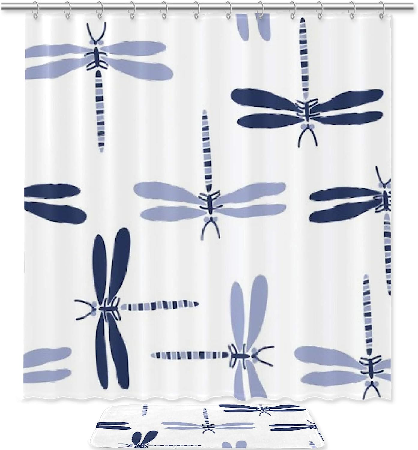 Blue Dragonfly Shower Curtain To Add A Pop Of Color To Your Bathroom