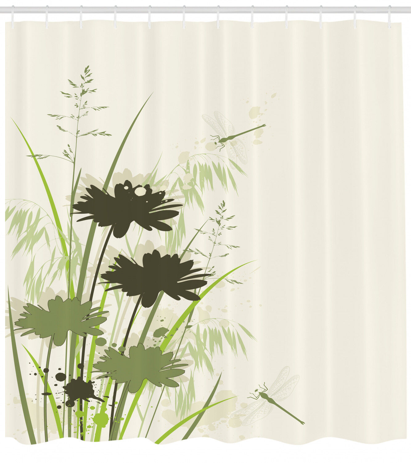 Blue Dragonfly Shower Curtain With Rustproof Hooks For Nature Bathroom Decor - Image 2