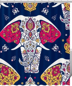 Blue Elephant Shower Curtain for a Calm Bathroom Decor