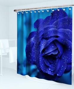 Blue Enchantress Theme Shower Curtain with Romantic Rose Flowers, Highly Durable and Waterproof for Your Bathroom Decor