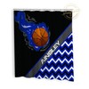 Blue Flames Basketball Shower Curtain - Sports Gifts For Kids Customized Fabric #279