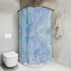 Blue Floral Marble Pattern Shower Curtain, Elegant and Trendy Design for Bathroom