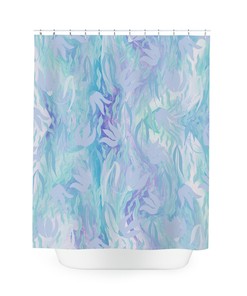 Blue Floral Marble Pattern Shower Curtain, Elegant and Trendy Design for Bathroom