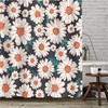 Blue Floral Shower Curtain - Daisy Flower Bathroom Decor with a Garden Theme