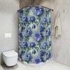 Blue Flowers Shower Curtain With Unique Floral Design 