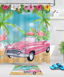 Blue Flowers Watercolor Wild Shower Curtain - Scenic Bathroom Decor