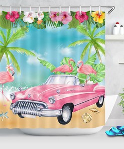 Blue Flowers Watercolor Wild Shower Curtain - Scenic Bathroom Decor