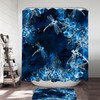Blue Flowers and Dragonflies X-Ray Shower Curtain for Unique Bathroom Decor 