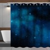 Blue Galaxy Shower Curtain, Mysterious Nebula and Stars Print, for a Universe-Themed Bathroom